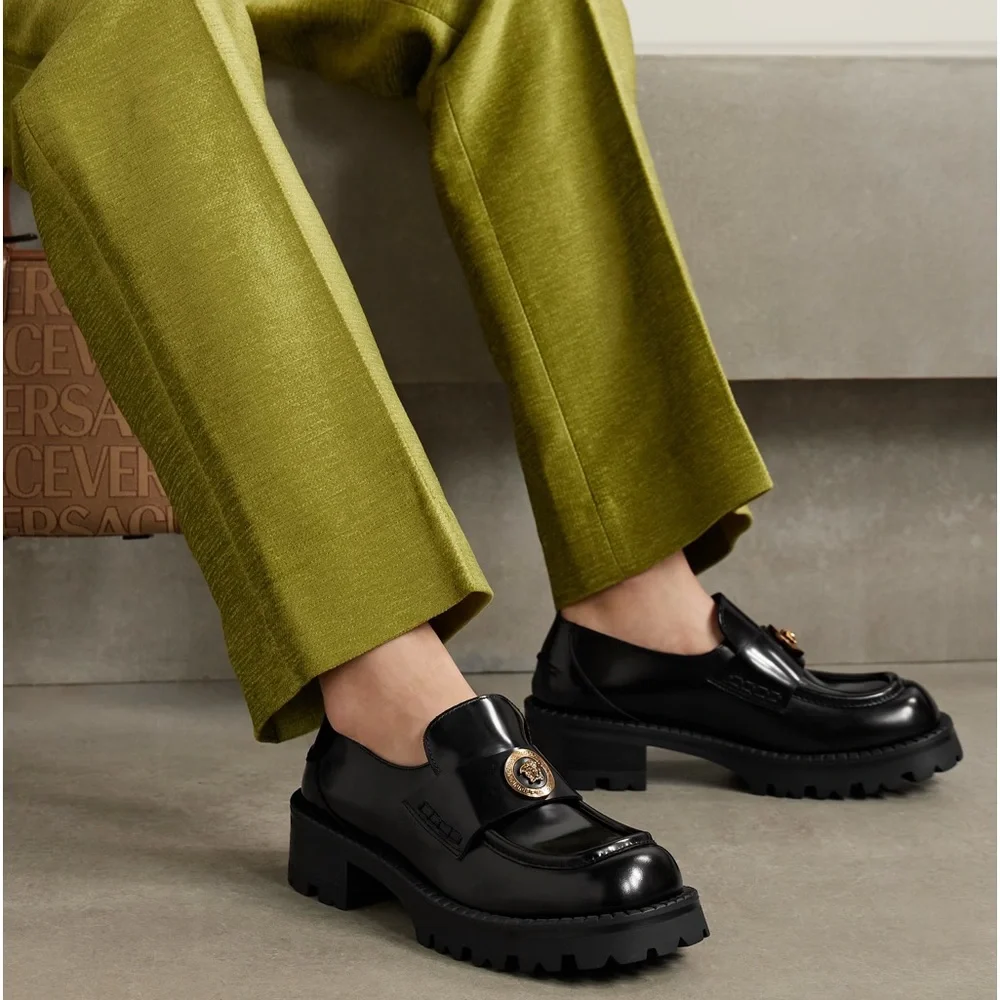 💯 - New Authentic VERSACE ALIA PLATFORM LOAFERS 35 MM SIZE 40